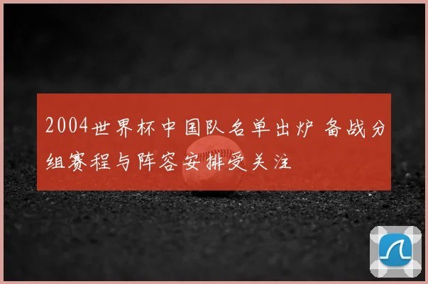 2004世界杯中国队名单出炉 备战分组赛程与阵容安排受关注